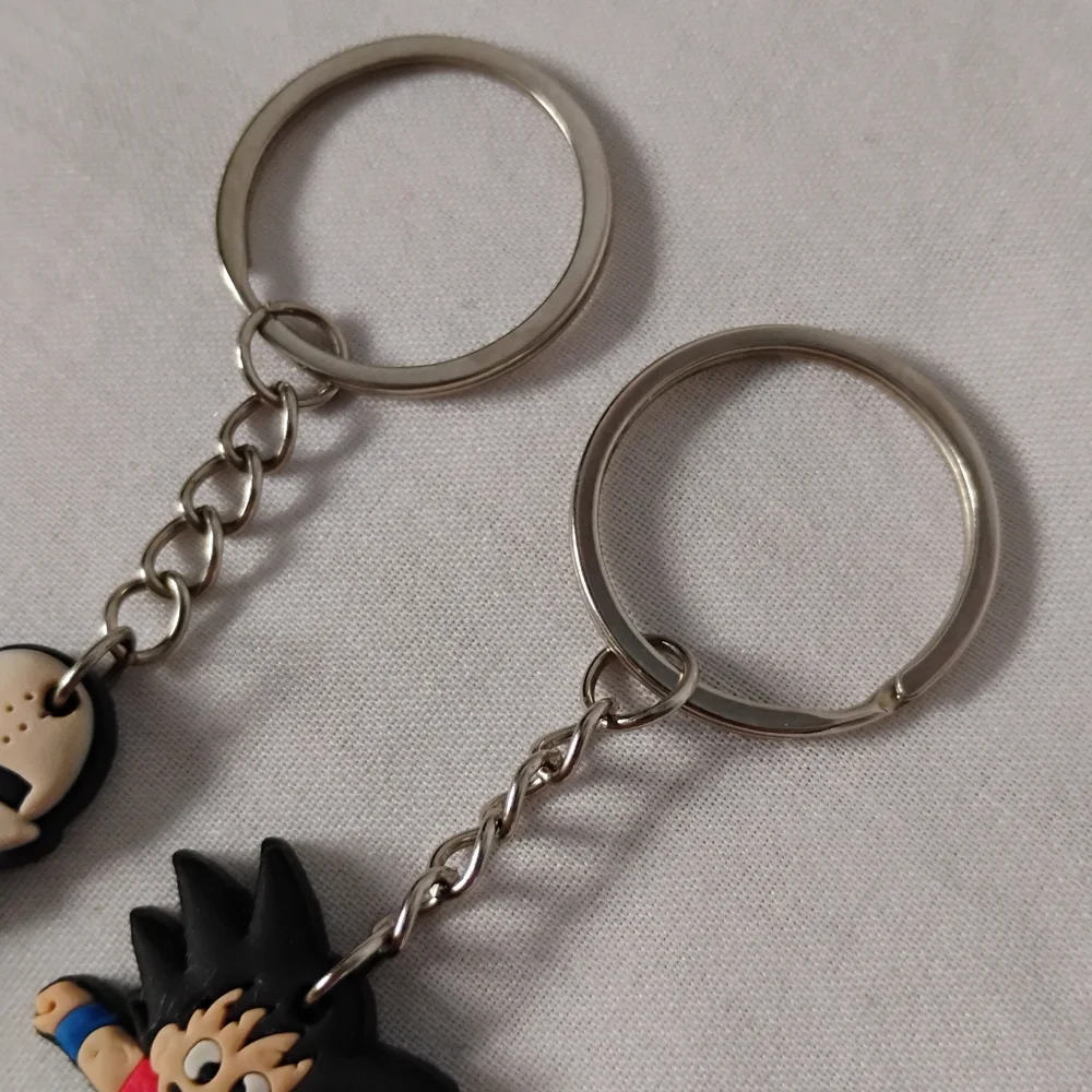 2 Dragon Ball Z Goku & Krillin DBZ Anime Rubber Keychain Zipper Pulls Bag Charms